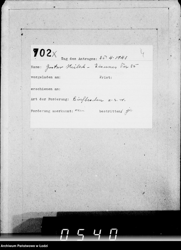 Obraz 8 z jednostki "[Ewidencja wniosków]"