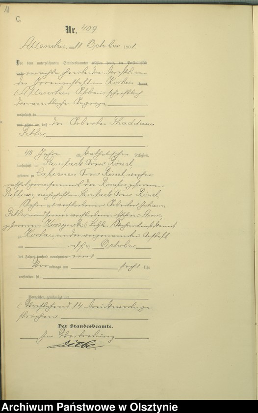 image.from.unit.number "Sterbe-Haupt-Register Tom II,Nr 400 - 542"