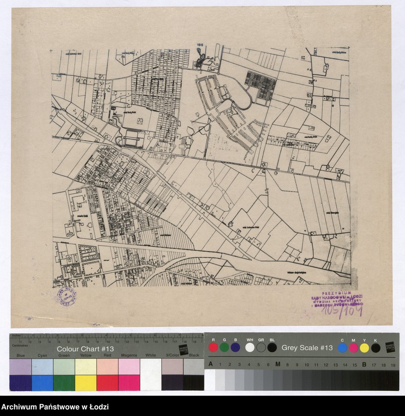 Obraz 1 z jednostki "Matryce zmniejszenia i fotograficznego planu miasta Łodzi i okolic 1:5000 na 1:10000. Sekcja VII G"