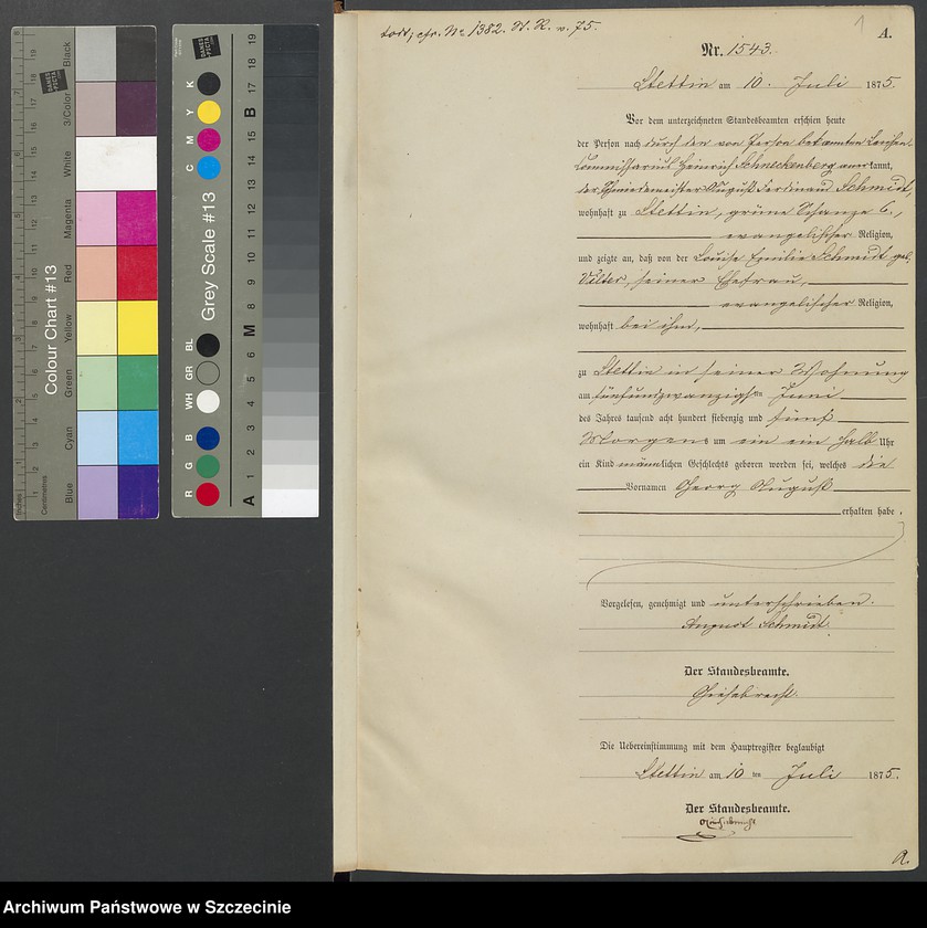 Obraz 8 z jednostki "Geburts-Register (Neben-Register) Band IV"