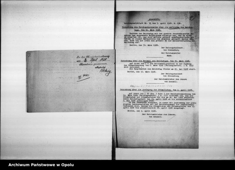 Obraz 6 z jednostki "Reichstags - und Landtags - Wahl 20 Mai 1928"