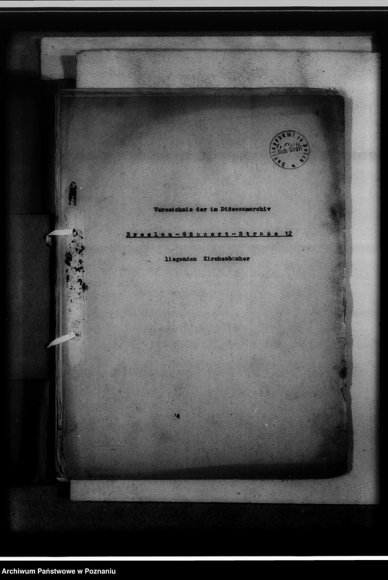 Obraz 5 z jednostki "Verzeichnis der Diözesenarchiv Breslau [Wrocław], Göpperstrasse 12 liegenden Kirchenbücher"