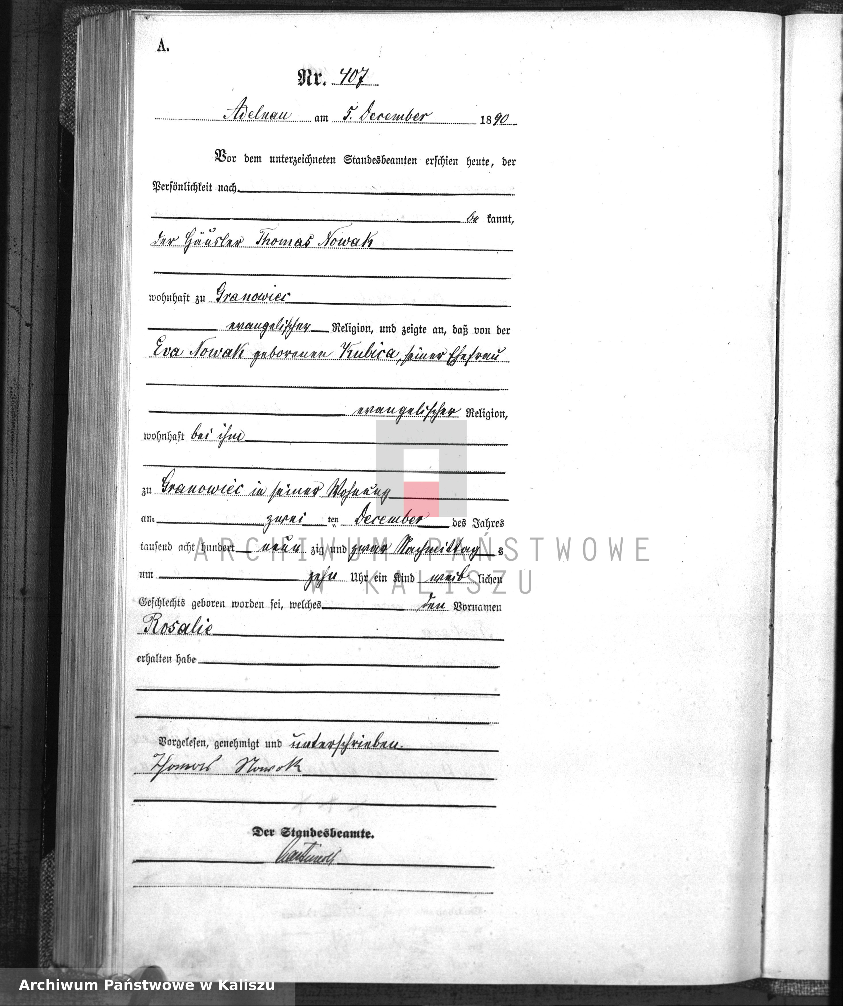 Skan z jednostki: [Księga urodzeń]