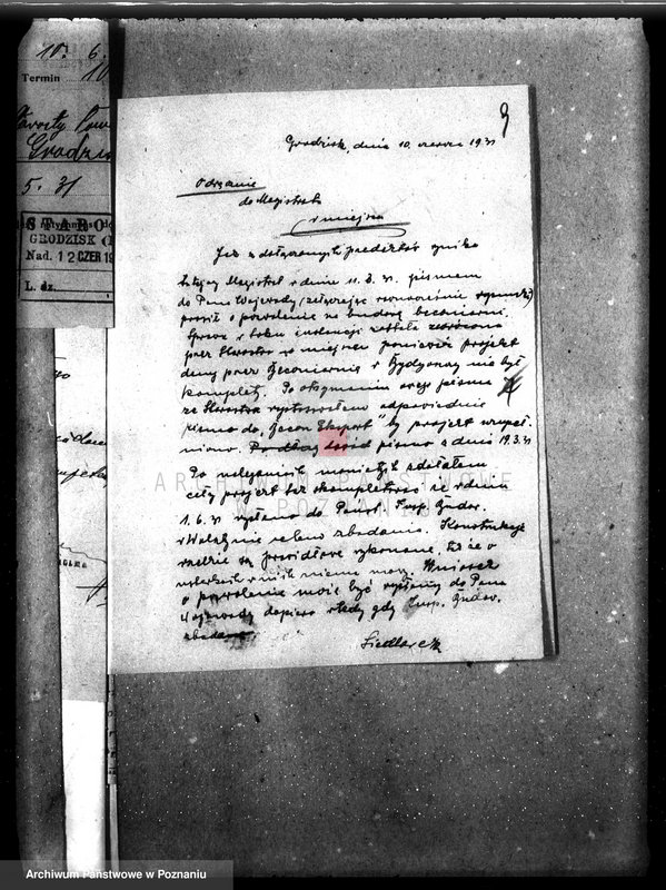 Obraz 13 z jednostki "Zatwierdzenie projektu zakładu przemysłowego /urządzenie bekoniarni/ nr 426, własność Magistrat m. Grodziska"