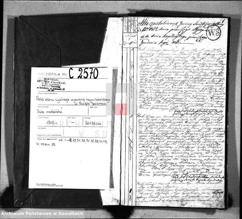 image.from.unit.number "Akta zaślubionych gminy święto-jeziorskiey od 1-go stycznia 1812"