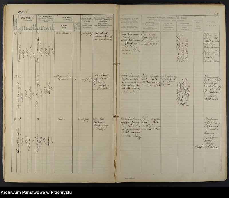 image.from.unit.number "Geburtsmatrik des israelitischen Matriken-Bezirkes Jaroslau pro 1889"