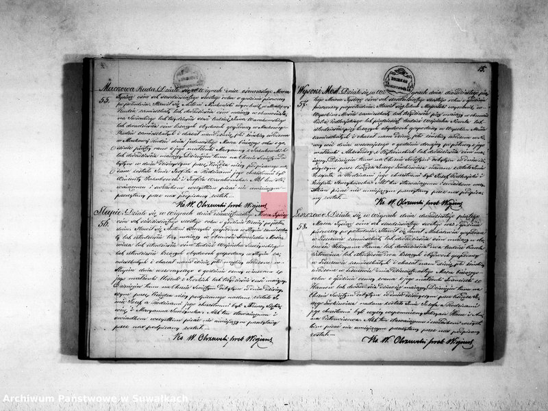 image.from.unit.number "Duplikat aktu urodzonych, zaślubionych i zmarłych parafii wigierskiej z roku 1866"