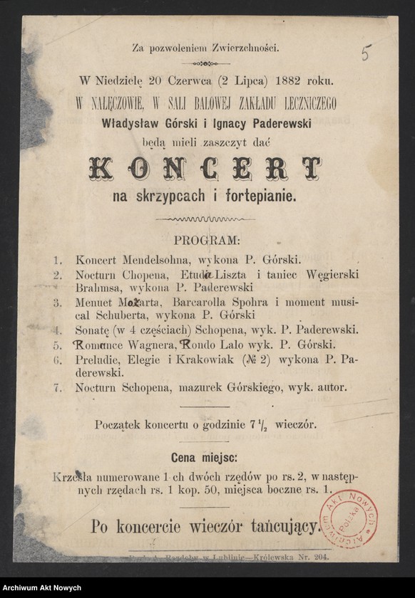 Obraz 6 z jednostki "Programy i krytyki koncertów i turnée od 1879 do 1891; brak s.3"