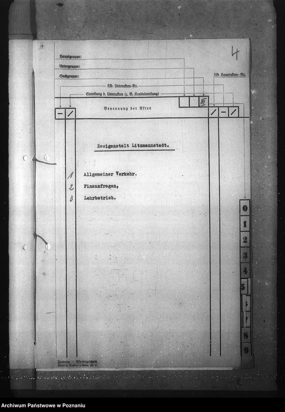 Obraz 8 z jednostki "Verzeichnis der Akten für die Verwaltungs- Akademie- Hauptanstalt Posen und Zweiganstalt Litzmannstadt"