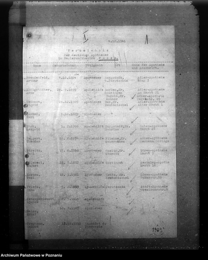 Obraz 5 z jednostki "Spisy lekarzy i aptekarzy w Kraju Warty"