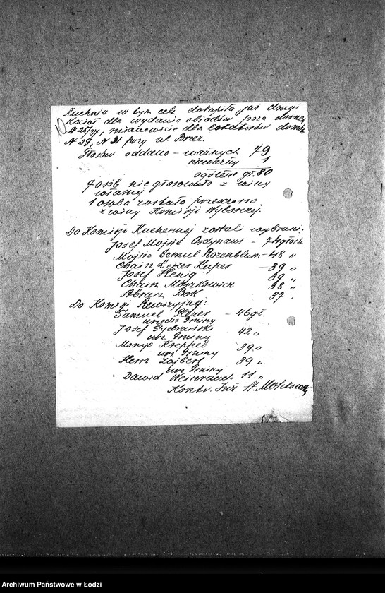 Obraz 13 z jednostki "[Kuchnia przy ul. Brzezińskiej 25. Działalność kuchni, personel, konsumenci, kontrole]"