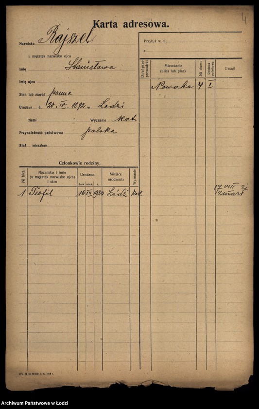 Obraz 6 z jednostki "[Spis ludności Łodzi] Rajssmesser-Rakowienko"