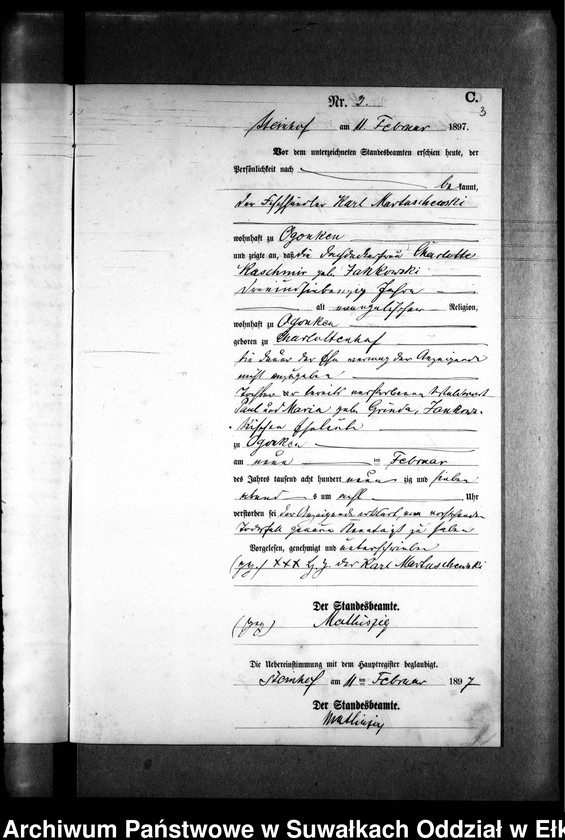 image.from.unit.number "Sterbe-Neben-Register des Preussischen Standes-Amtes Gr. Strengeln Kreis Angerburg"