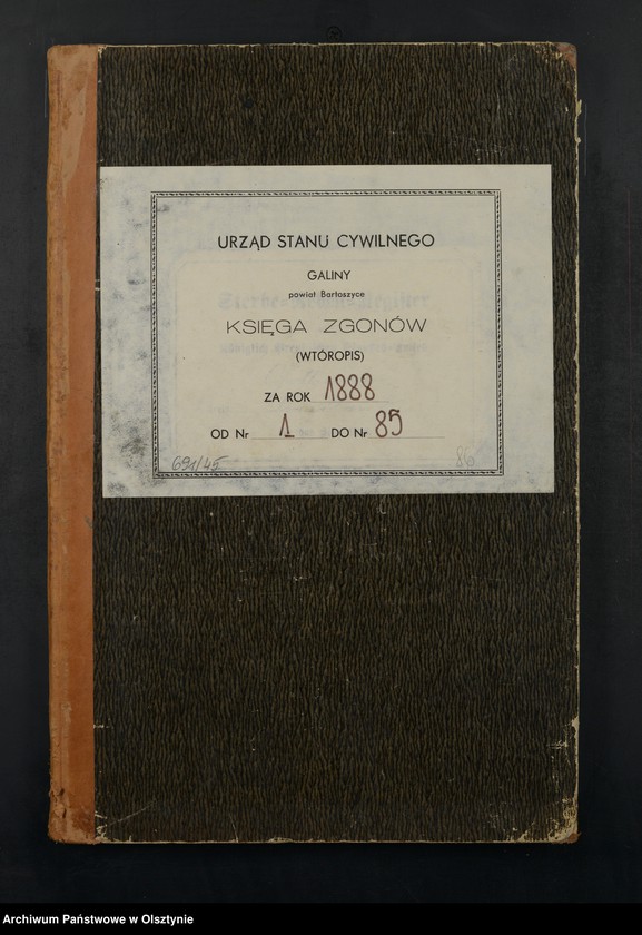 image.from.unit.number "Sterbe-Neben-Register Nr 1 - 85"