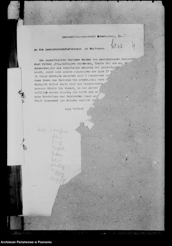 Obraz 8 z jednostki "Einsazt von Schülerinnen in die Landjahrlager"