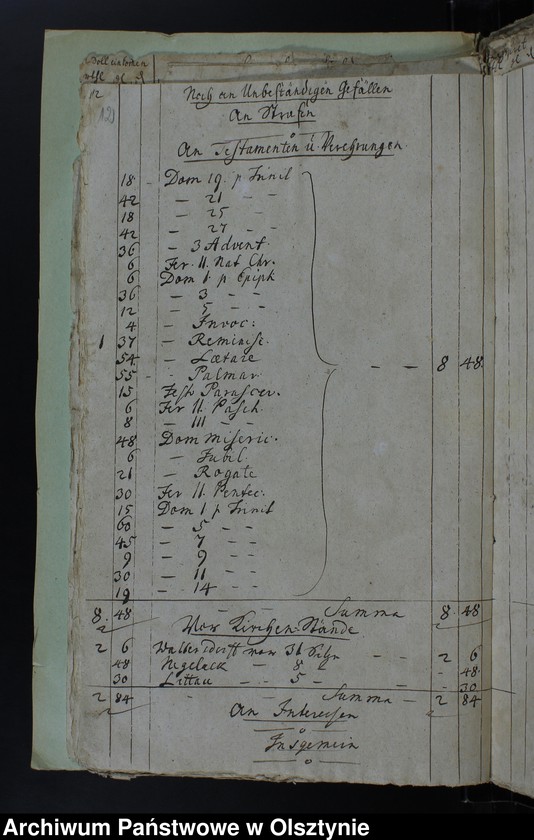 image.from.unit.number "Jahr Kirchen Rechnung der Waltersdorfschen Kirche aller Einnahme und Ausgabe wie auch Bau-Rechnung"