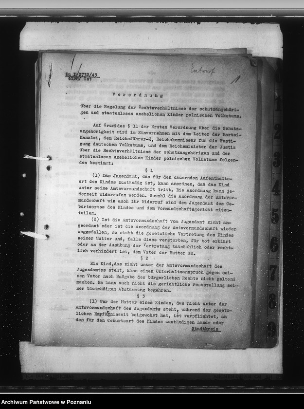 Obraz 5 z jednostki "Verordnung über die Rechtsverhältnisse der Schutzangehörigen und staatenlosen unehelichen Kinder polnischen Volkstums"