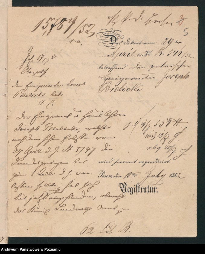 Obraz 8 z jednostki "A. betr. den polnischen Emigranten Josef Felix Bielicki Hauslehrer beim Fürsten Czartoryski"