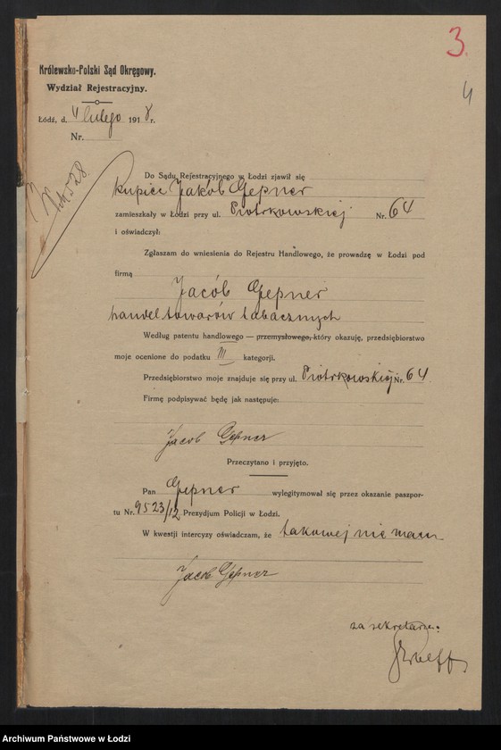 Obraz 6 z jednostki "Jacób Gepner- handel towarów tabacznych"