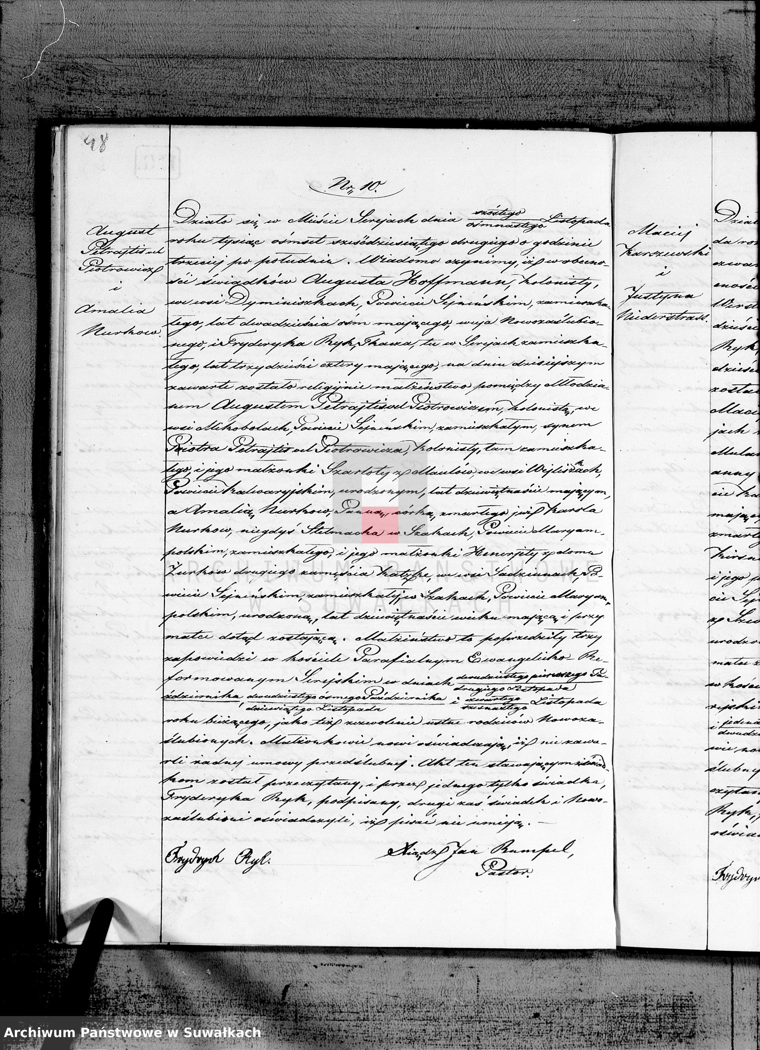 Skan z jednostki: Duplikat aktów Stanu Cywilnego urodzeń, małżeństw i zejść Parafii Ewangelicko-Reformowanej Serejskiej na rok 1862