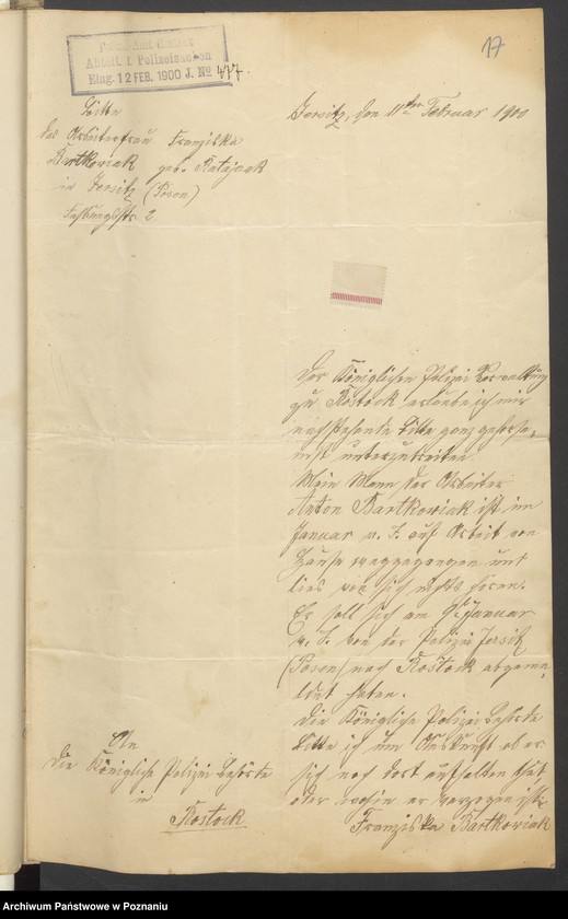 Obraz 19 z jednostki "Die von den Verlobten beigebrachten Urkunden zur Eheschliessung pro 1901. Vol XV"