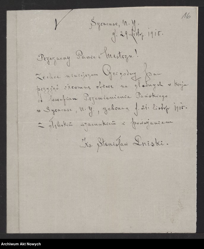 image.from.unit.number "Korespondencja organizacji polonijnych i osób prywatnych ze Stanów Zjednoczonych do I. J. Paderewskiego w sprawie pomocy dla ofiar wojny w Polsce"