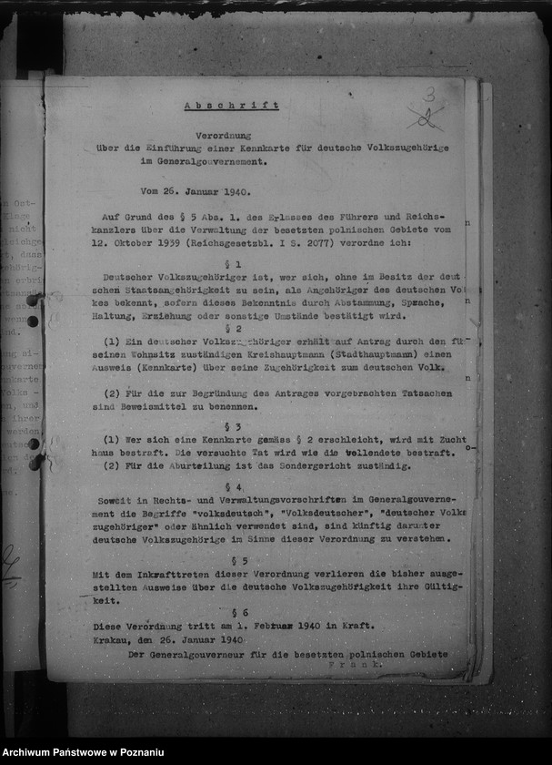 Obraz 7 z jednostki "Anerkennung der im Generalgouvernement ausgestellten Kennkarten"