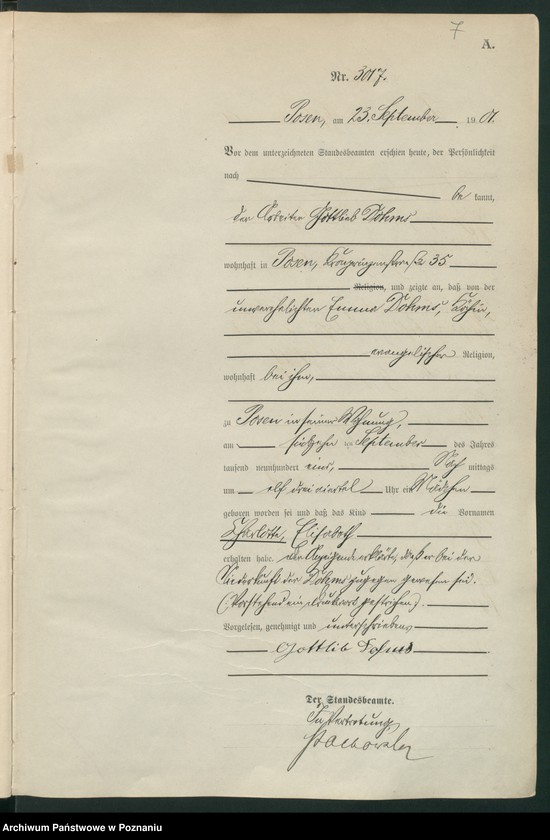 Obraz 10 z jednostki "Księga miejscowa urodzeń t. VI"