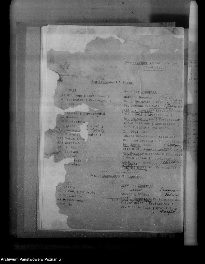 Obraz 19 z jednostki "Spisy i personalia urzędników, landratów oraz urzędników landrackich, miejskich i komisarzy obwodowych"