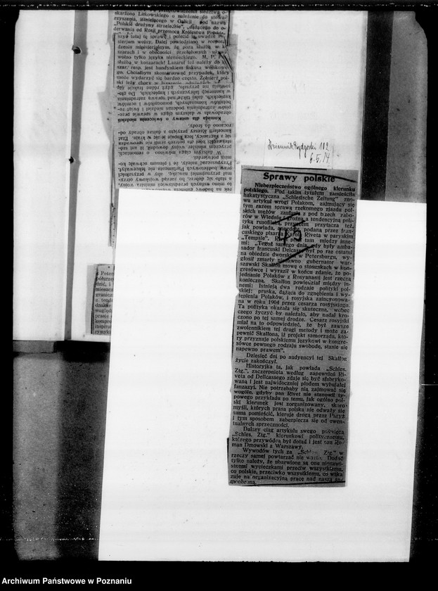 Obraz 19 z jednostki "Sprawy Polaków na terenie zaborów i zagranicą [Wycinki prasowe]"