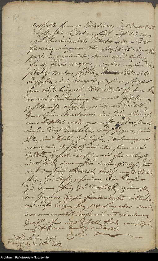 image.from.unit.number "Domkapitel contra Hofrat Felix v[on] Podevils und den Kriegskommissarius Paul Grantz in po debiti."