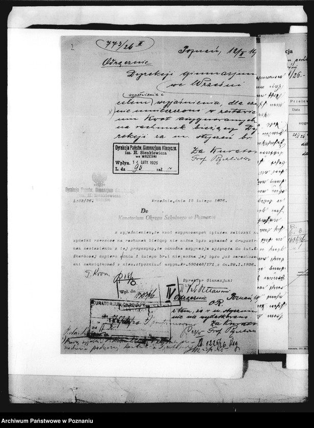 Obraz 5 z jednostki "Państwowe Gimnazjum Klasyczne im. H. Sienkiewicza we Wrześni - sprawy finansowe"