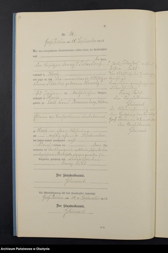 Obraz 18 z jednostki "Sterbe-Neben-Register Nr 1 - 23"