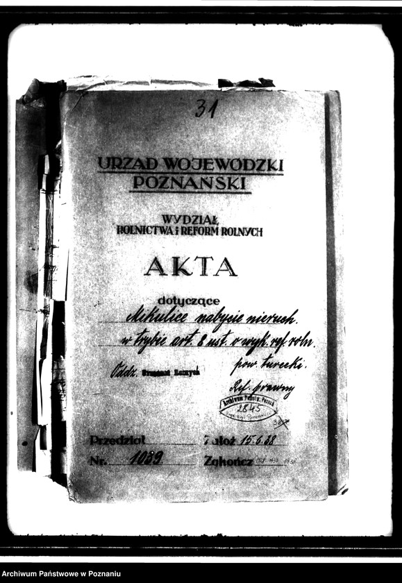 Obraz 4 z jednostki "Mikulice, nabycie nieruchomości w trybie art. 8 ustawy o wykonaniu reformy rolnej"