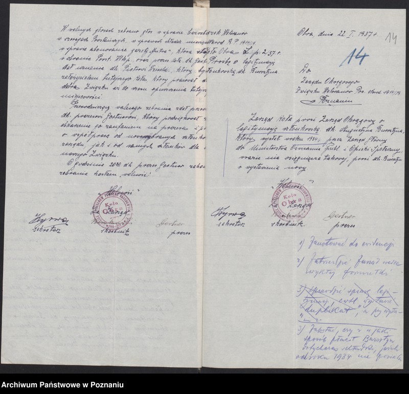 Obraz 19 z jednostki "Obra, powiat Wolsztyn - akta koła."