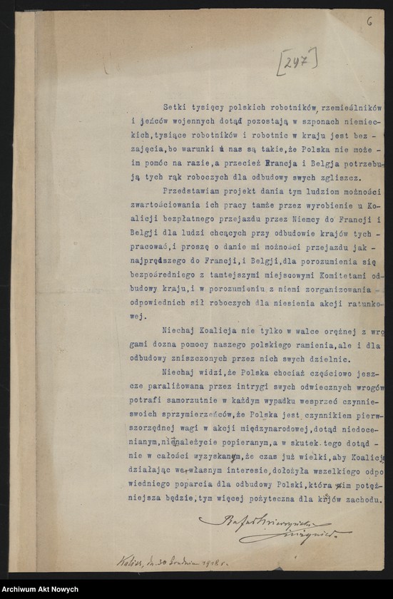 image.from.unit.number "Sprawy repatriacji Polaków, opieki nad Polakami - jeńcami, więźniami i internowanymi zagranicę, m.in. odpis listu W. Grabskiego do G. Clemenceau"