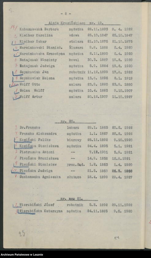 Obraz 11 z jednostki "[Obwód X - głosuje w Szkole Powszechnej Pomocniczej /listy wyborców/]"