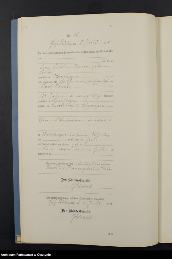 image.from.unit.number "Sterbe-Neben-Register Nr 1 - 22"