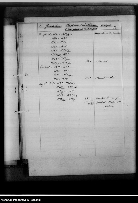 Obraz 19 z jednostki "Einziehungsprotokolle [ksiąg kościelnych] Kreis Jarotschin [powiat jarociński]"
