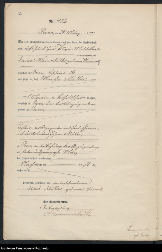 Obraz 11 z jednostki "Księga miejscowa zgonów"