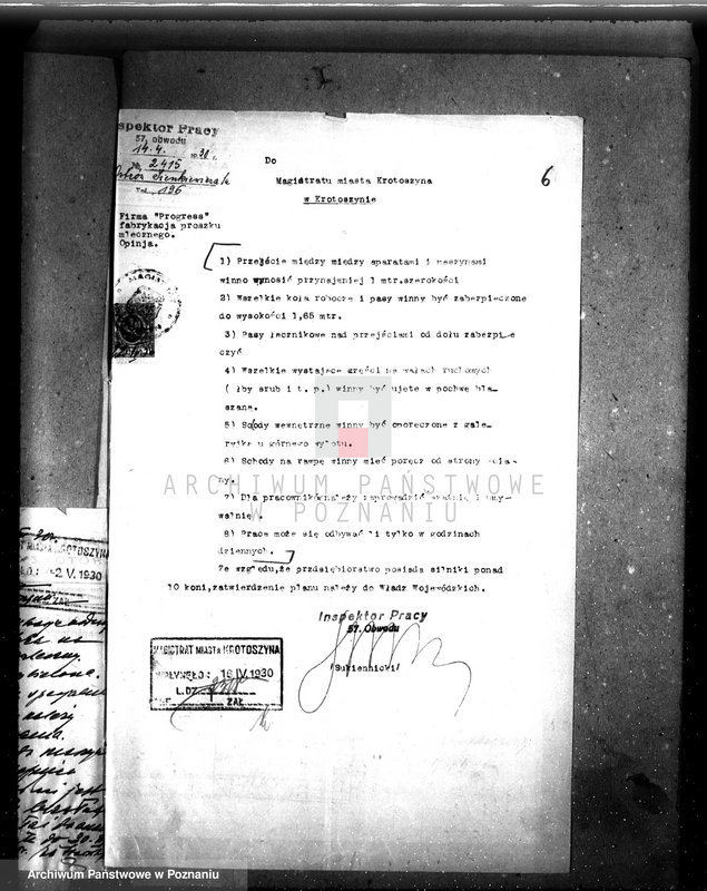 Obraz 10 z jednostki "Zatwierdzenie projektu przemysłowego urządzenia fabryki proszku mlecznego Firmy "Progres" w Krotoszynie"