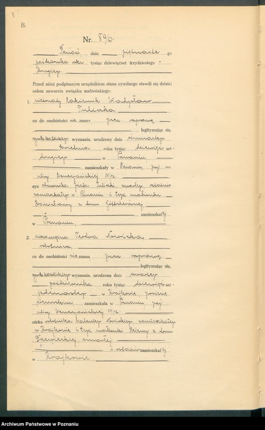 Obraz 10 z jednostki "Księga miejscowa małżeństw tom IV [Rejestr główny małżeństw]"