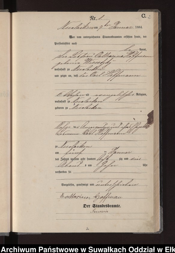 image.from.unit.number "Sterbe-Haupt-Register des Königlichen Preussischen Standes-Amtes Stadt Nicolaiken Kreis Sensburg"