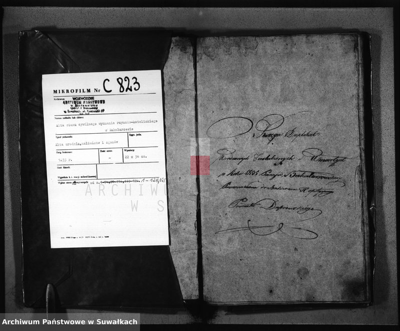 Obraz 3 z jednostki "Księga Duplikat Urodzonych Zaślubionych Zmarłych z Roku 1835 Parafij Bakałarzewskiey Przeznaczona do Archiwum Hipotecznego Powiatu Dąbrowskiego"