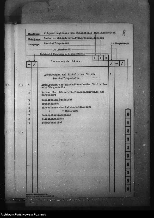 Obraz 12 z jednostki "Aktenplan (Haushalts-, Kassen- und Rechnungswesen)"