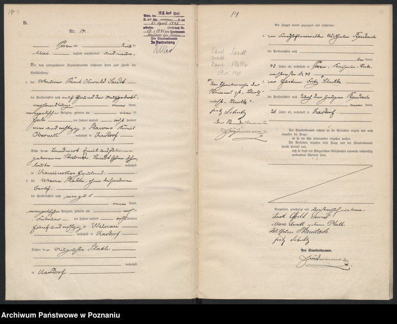 Obraz 16 z jednostki "Księga miejscowa małżeństw [Rejestr główny małżeństw]"