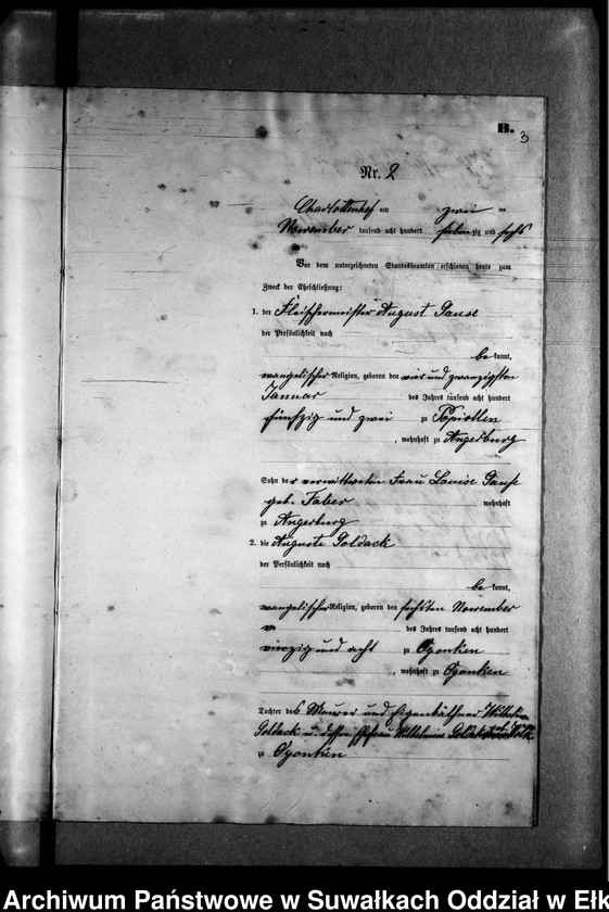 image.from.unit.number "Heiraths-Neben-Register des Preussischen Standes-Amtes Gr. Strengeln Kreis Angerburg"