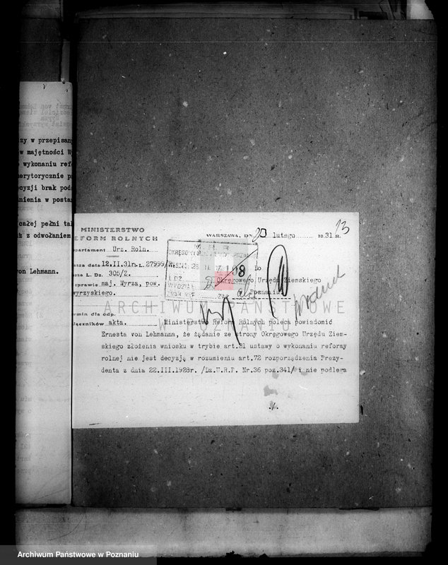 Obraz 18 z jednostki "Przymusowy wykup majątku Wyrza powiatu wyrzyskiego"