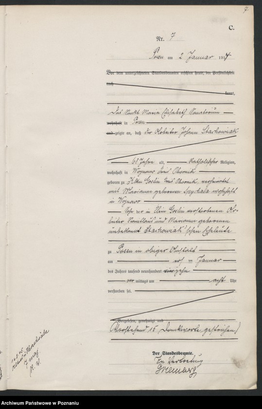 Obraz 9 z jednostki "Księga miejscowa zgonów tom I [Rejestr główny zgonów]"