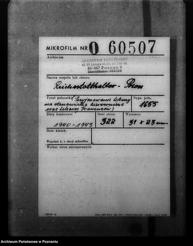 Obraz 2 z jednostki "Przyjmowanie lekarzy na stanowisko kierownicze oraz lekarzy Francuzów"